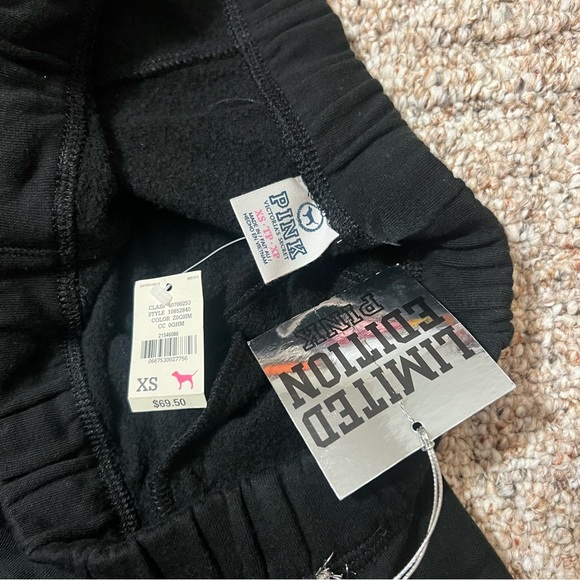 PINK Victoria's Secret Black Joggers with Silver Accents - Picture 4 of 4